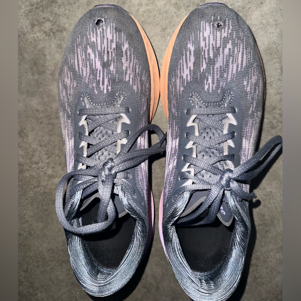 WOMEN'S USED ASICS NOVABLAST 3 RUNNING SHOES holes on top of may be able to sewn